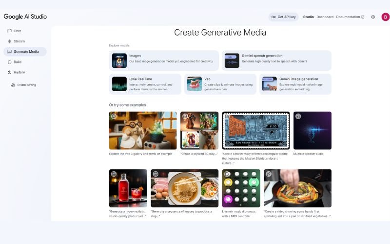 Google AI Studio Generate Media