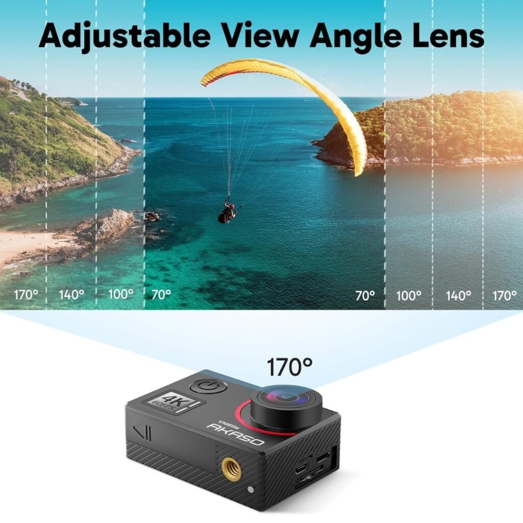 AKASO V50 Elite adjustable view angle lenses