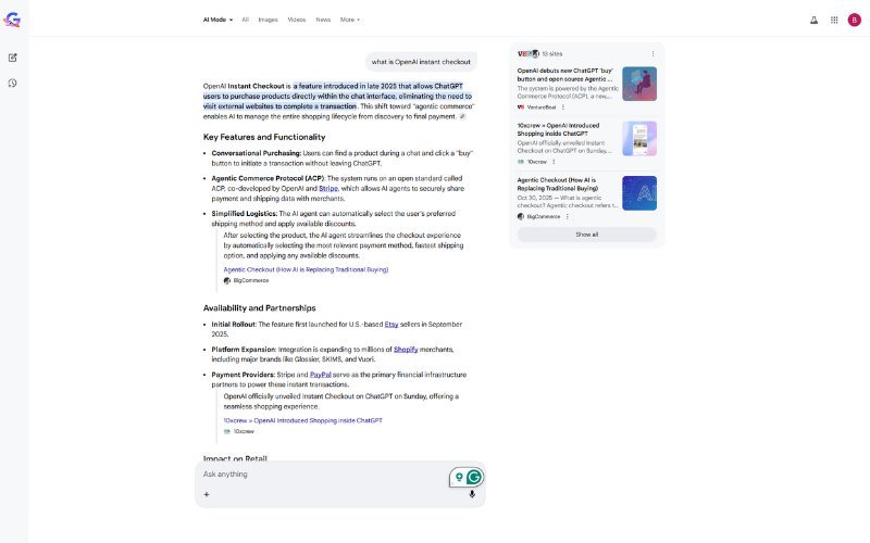 google ai search sample search