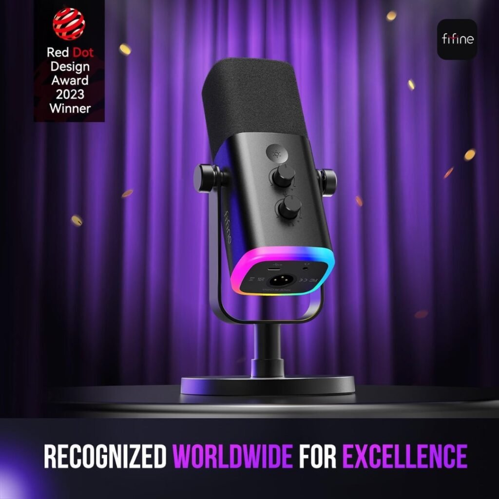Stylish FIFINE AM8 microphone with award recognition